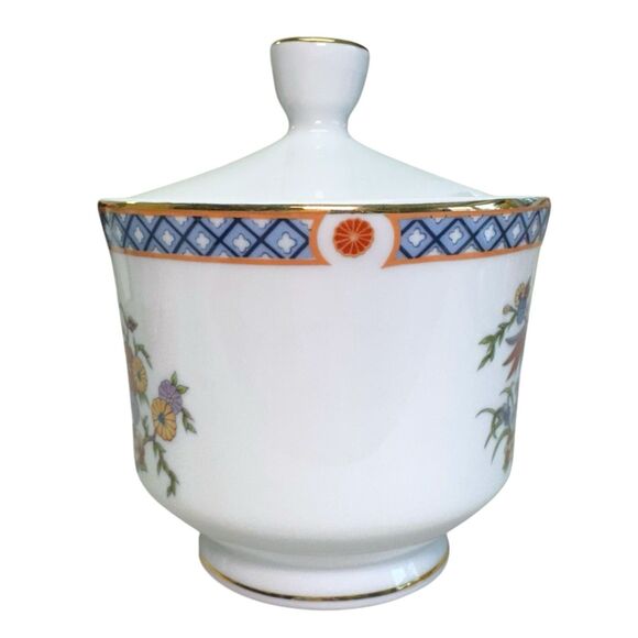Vtg China Garden Fine China Sugar Bowl w/Lid & Creamer Cup Set Porcelain Japan - Picture 3 of 15
